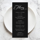 Menu Calligraphie classique romantique Mariage noir
