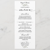 Menu Calligraphie de police noir blanc Mariage barre (Devant)