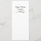 Menu Calligraphie de police noir blanc Mariage classiqu (Dos)