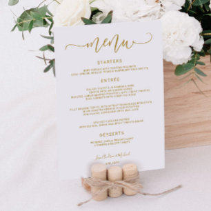 Menu Calligraphie de rebond en spirale (or plat) Mariag