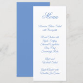 Menu Calligraphie de script fantaisie bleu barbeau (Devant / Derrière)