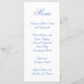 Menu Calligraphie de script fantaisie Cornflower Blue (Devant)