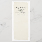 Menu Calligraphie de Swash Font Écriture Mariage russe (Dos)