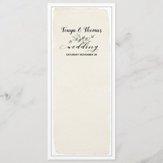 Menu Calligraphie de Swash Font Écriture Mariage russe (Dos)