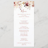 Menu Calligraphie Dîner floral gracieux (Devant)