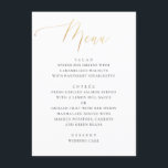 Menu Calligraphie d'or classique | Élégant Mariage form<br><div class="desc">Présentez vos choix de dîners dans une élégante simplicité avec cette carte de menu mariage. Doté d'un script luxueux de style or et d'un texte serif classique sur un arrière - plan blanc, il affiche vos cours dans une mise en page raffinée. L'effet d'or imprimé donne l'apparence d'une sophistication métallique...</div>