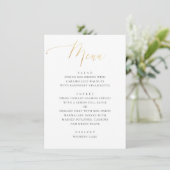 Menu Calligraphie dorée classique | Mariage formel élég (Debout devant)
