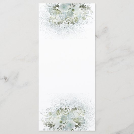 Menu Calligraphie dorée romantique bleu-duché (Dos)