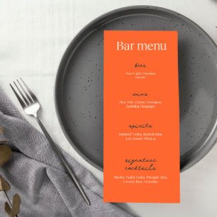 Menu Calligraphie Élégant Mariage beige Bar à boisson