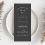 Menu Calligraphie élégante gris foncé Mariage officiel<br><div class="desc">Ce design fait partie d'une collection; s'il vous plaît contactez-moi si vous avez besoin d'aide pour trouver des designs ou des produits correspondants; également disponible en couleurs alternatives</div>