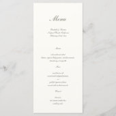 Menu Calligraphie formelle Perle classique Mariage simp (Devant)