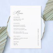 Menu Calligraphie Mariage noir et blanc