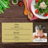 Menu Calligraphie moderne Croix Baptême religieux