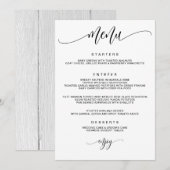 Menu Calligraphie Moderne Mariage (Devant / Derrière)