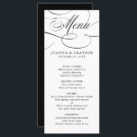 Menu Calligraphie moderne mariage noir blanc intemporel<br><div class="desc">Un menu de mariage intemporel et élégant avec un script de calligraphie raffiné sur un arrière - plan classique,  parfait pour une célébration mariage formelle et sophistiquée. Pour la personnalisation ou des produits supplémentaires avec ce design,  n'hésitez pas à me contacter.</div>