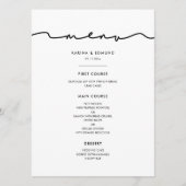 Menu Calligraphie moderne minimaliste manuscrite (Devant)