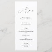 Menu Calligraphie moderne minimaliste noir et blanc (Devant)