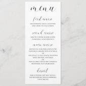 Menu Calligraphie moderne noir et blanc Élégant mariage (Devant)