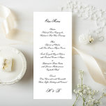Menu Calligraphie Monogramme noir et blanc Mariage offi<br><div class="desc">Ce menu mariage formel, élégant et traditionnel utilise la calligraphie et un monogramme en noir sur papier blanc. Ce design propre et simple avec l'utilisation de ce type de script de calligraphie donne un look digne et majestueux. Parfait pour n'importe quel mariage, cependant, serait extraordinaire pour un mariage de cravate...</div>