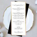 Menu Calligraphie noir blanc, cadre or Mariage officiel<br><div class="desc">*NOT REAL FOIL* (FAUX FOIL) ce modèle de conception est entièrement modifiable et personnalisable par vous le client - cliquez sur personnaliser un autre bouton si vous souhaitez déplacer, ajouter, supprimer ou apporter des modifications importantes à la conception _______________________ *si vous avez des questions de conception ou avez besoin de...</div>