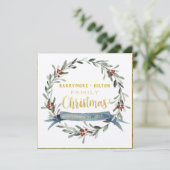 Menu Calligraphie Or Élégant Sprig Dîner de Noël (Debout devant)