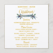 Menu Calligraphie Or Élégant Sprig Dîner de Noël (Dos)