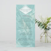 Menu Calligraphie romantique en marbre turquoise (Debout devant)