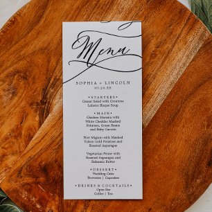 Menu Calligraphie romantique Flourdissant Dîner Mariage