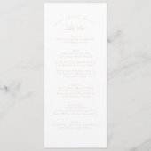 Menu Calligraphie rose pâle classique Mariage officiel (Devant)