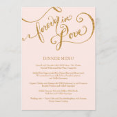 Menu Calligraphie Script Forever in Love Gold Parties s (Devant)