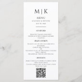 Menu Calligraphie simple Code QR Mariage rustique (Devant)