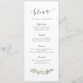 Menu Calligraphie simple mariage de verdure rustique (Devant)
