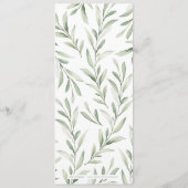 Menu Calligraphie simple mariage de verdure rustique (Dos)