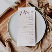 Menu Calligraphie simple Mariage rustique