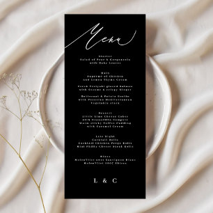 Menu Calligraphie traditionnelle élégante noir et blanc
