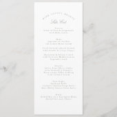 Menu Calligraphie verte gris classique Mariage officiel (Devant)
