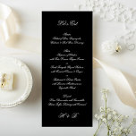 Menu Calligraphy Monogram Black & White Formal Wedding<br><div class="desc">This formal, elegant & traditional wedding menu uses calligraphy and a monogram in black text on white paper. This clean and simple design with the use of this calligraphy script type give makes it a dignified and stately look. Perfect for any wedding, however, would be amazing for a black tie...</div>