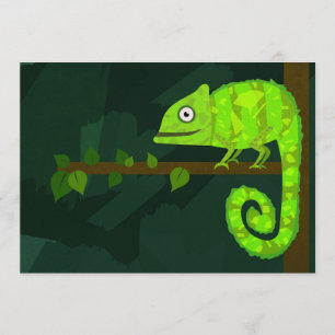 Menu Caméléon vert mignon