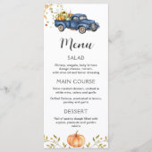 Menu Camion bleu, menu imprimable citrouille modif (Devant)