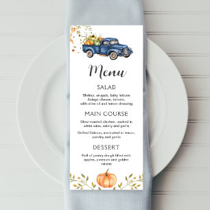 Menu Camion bleu, menu imprimable citrouille modif