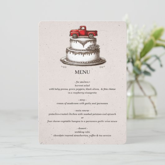 Menu Camionnette Rouge Vintage (Debout devant)