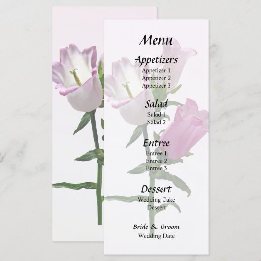 Menu Campanules roses (Devant / Derrière)