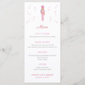 Menu Cannes de bonbon Casse-Noisette roses Fête de bébé (Devant)