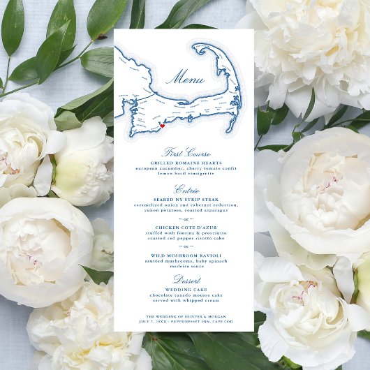 Menu Cape Cod Destination Mariage Marine Blue