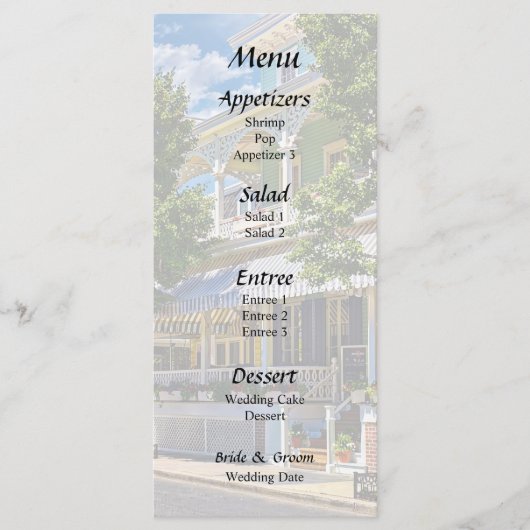 Menu Cape May NJ – Restaurant sur Jackson Street (Devant)