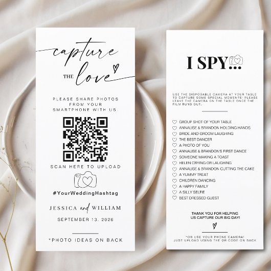 Menu Capturer l'amour Photo I Spy Mariage Jeu de récupé