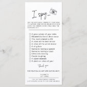 Menu Capturer l'amour Photo I Spy Mariage Jeu de récupé (Dos)