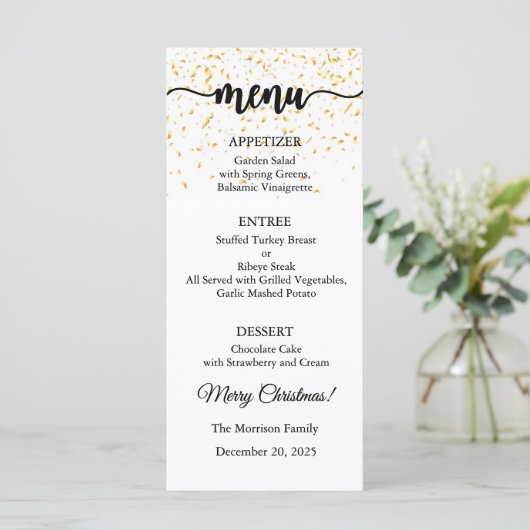 Menu Card, Christmas Menu, Dinner, Lunch (Staand voorkant)