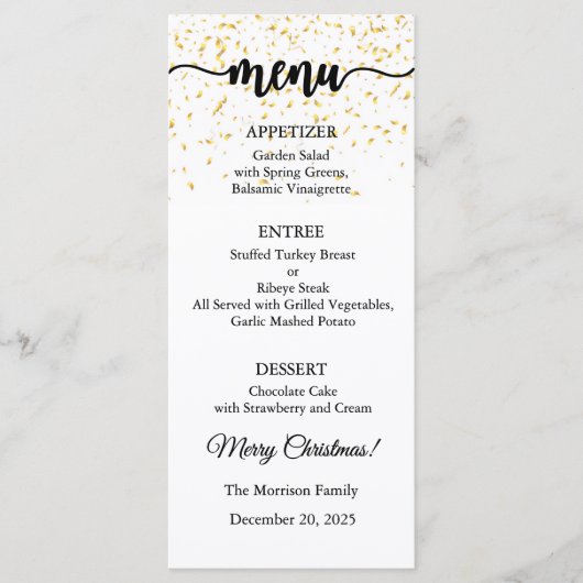 Menu Card, Christmas Menu, Dinner, Lunch (Voorkant)