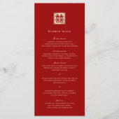 Menu Carré classique double bonheur Mariage chinois (Devant)